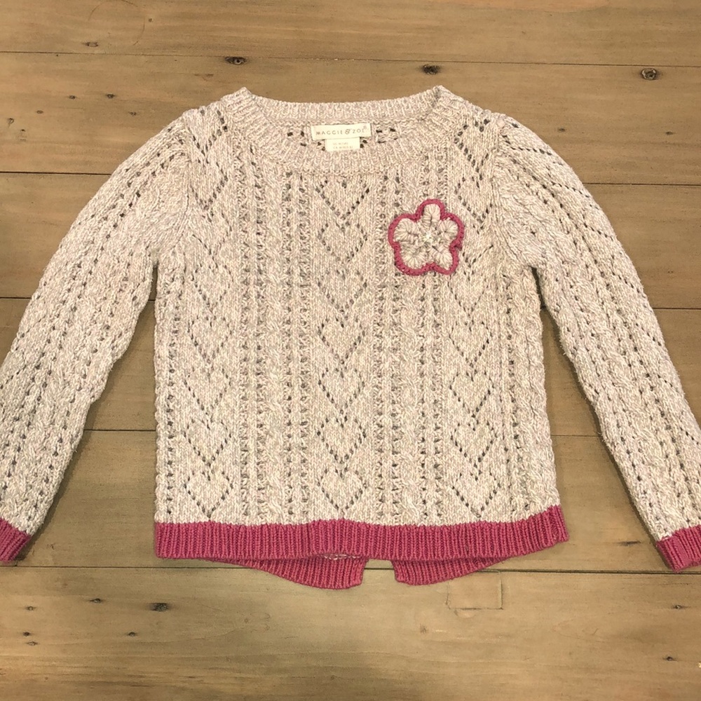 Maggie & Zoe Little Girl’s Sweater Flower Sz 5